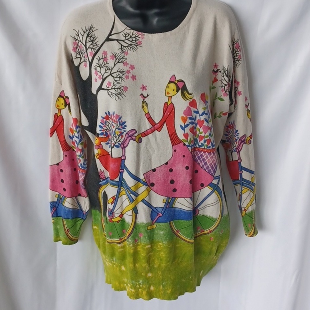 Simply Couture Bike riding sweater,  L,  pit to pit is 25"